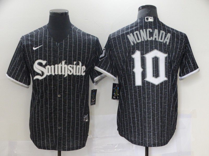 Men Chicago White Sox #10 Moncada City Edition Black Game Nike 2021 MLB Jersey